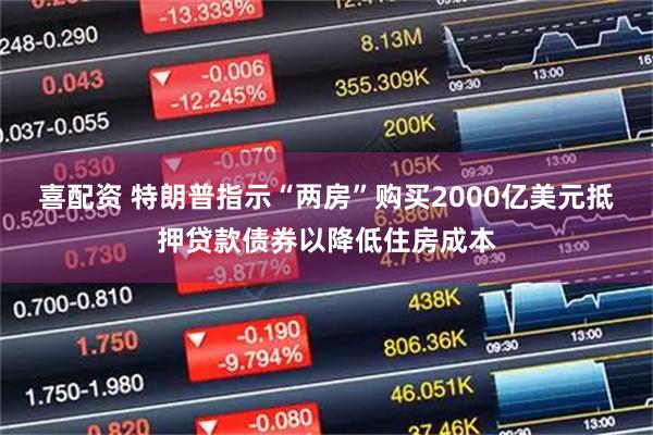 喜配资 特朗普指示“两房”购买2000亿美元抵押贷款债券以降低住房成本